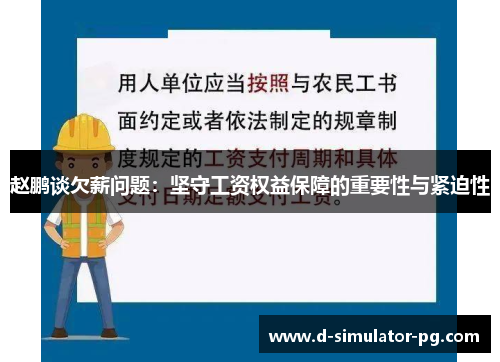 赵鹏谈欠薪问题：坚守工资权益保障的重要性与紧迫性
